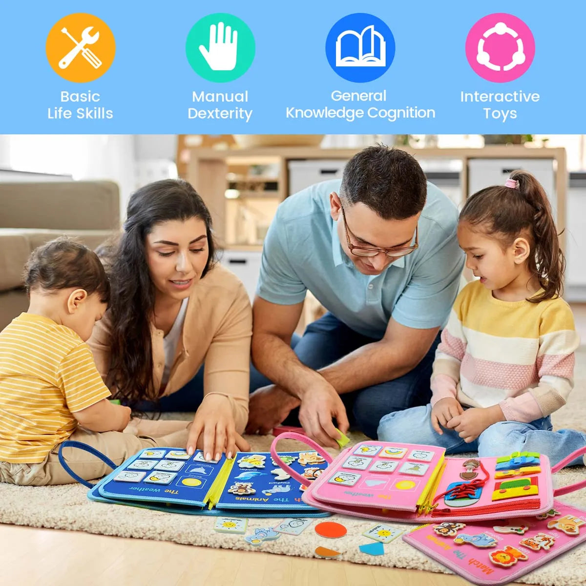 Busy Board Montessori Toys for Toddler Busy Book Sensory Preshool Early Education Learning Fine Motor Skills Toys for Children