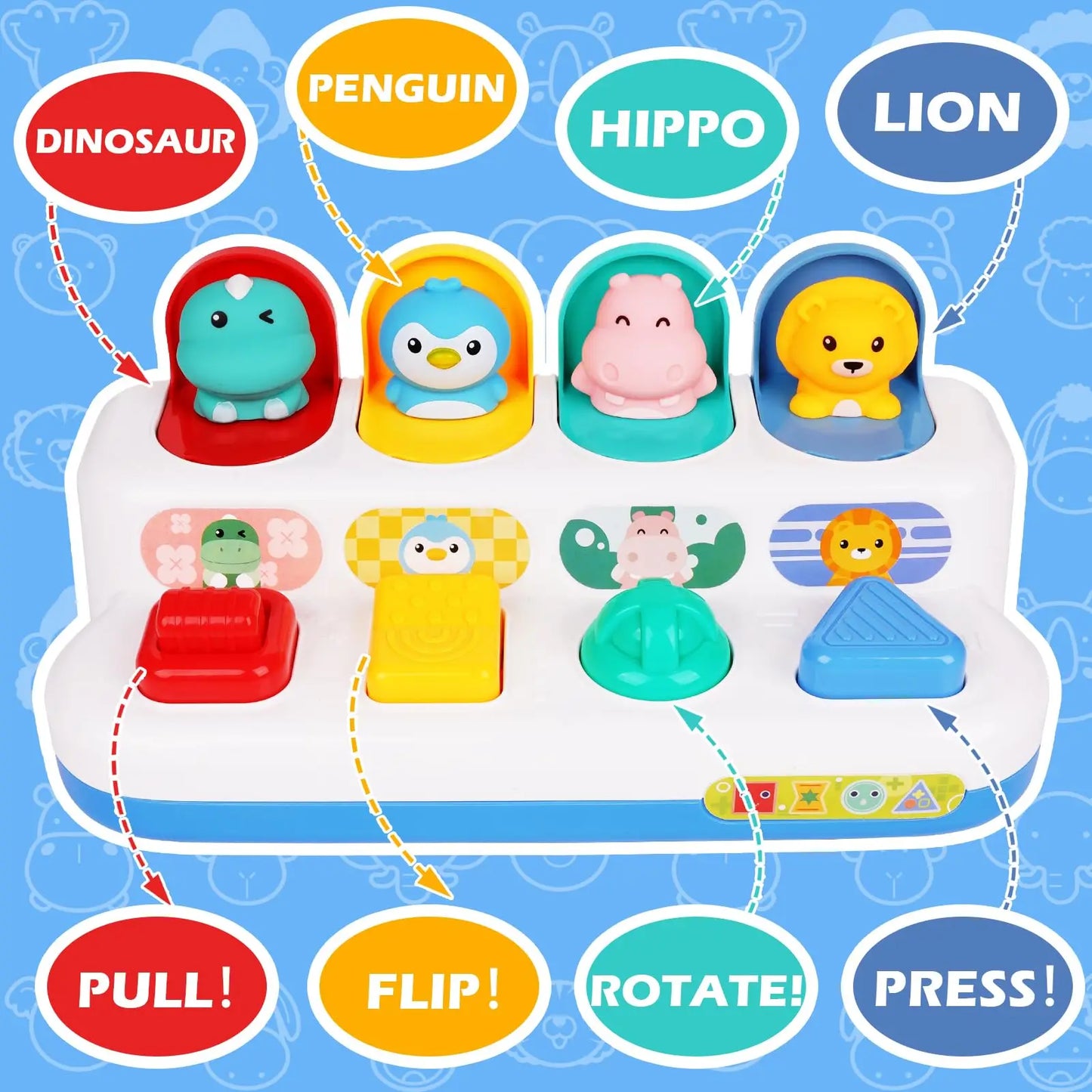 Interactive Activity Pop up Toy for Babies Cause and Effect Toy Baby Development Games Montessori Educational Learning Toys
