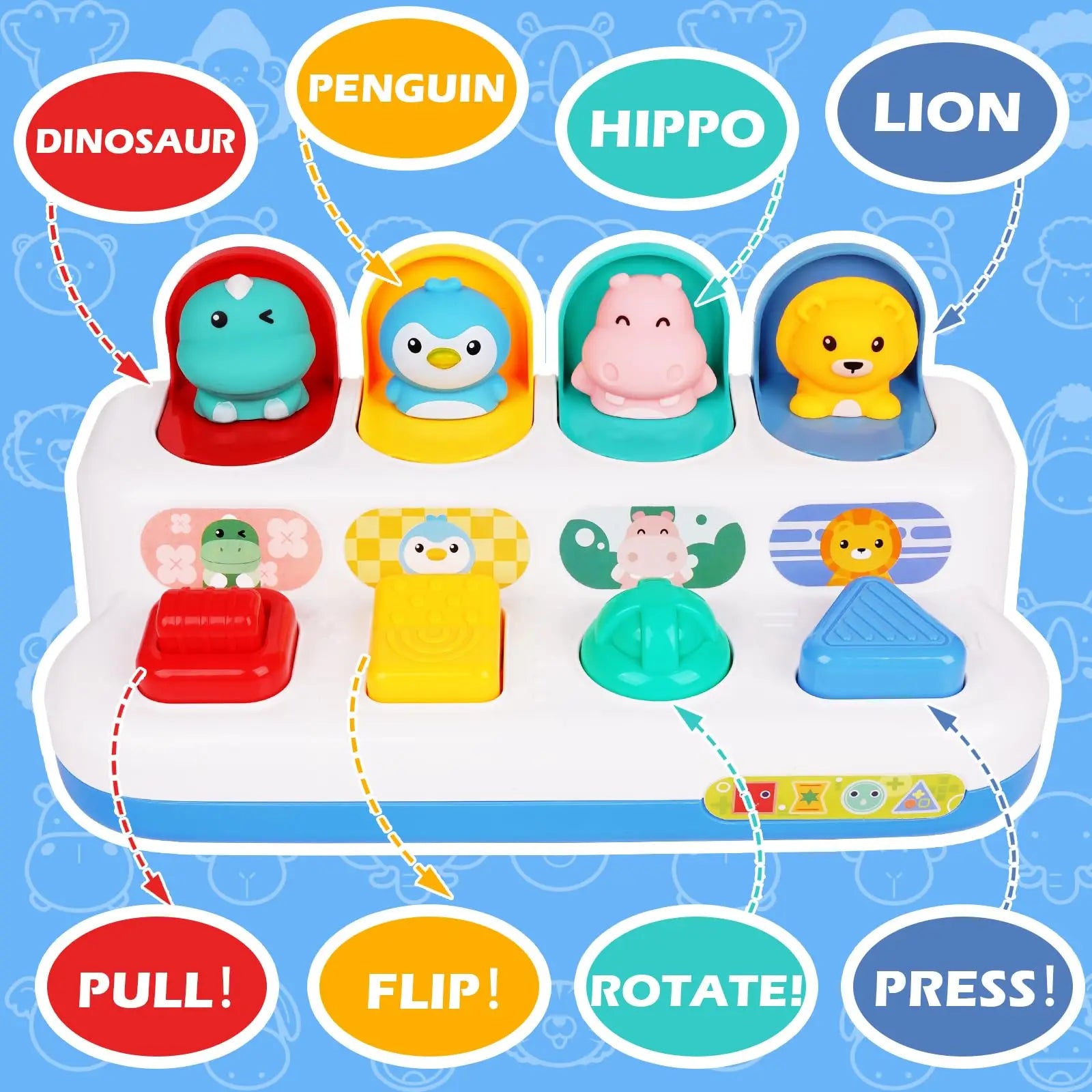 Interactive Activity Pop up Toy for Babies Cause and Effect Toy Baby Development Games Montessori Educational Learning Toys