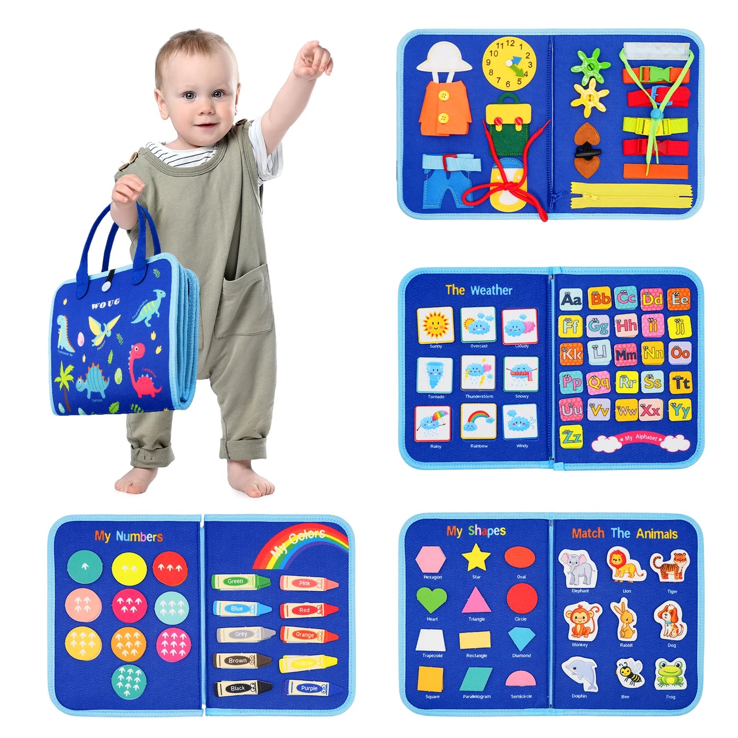 Busy Board Montessori Toys for Toddler Busy Book Sensory Preshool Early Education Learning Fine Motor Skills Toys for Children