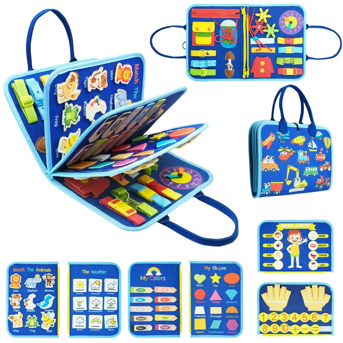 Busy Board Montessori Toys for Toddler Busy Book Sensory Preshool Early Education Learning Fine Motor Skills Toys for Children