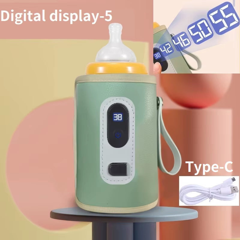 Universal Baby Milk Warmer Digital Display Baby Bag USB Nursing Bottle Heater Portable Baby Bottle Warmer Thermal Bag for Travel