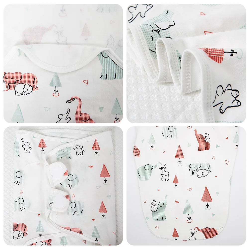 100% Cotton Baby Sleeping Bag for Newborn Extract Envelope Swaddle Cocoon Baby Blanket Swaddling Wrap Sleepsack for Baby Girl