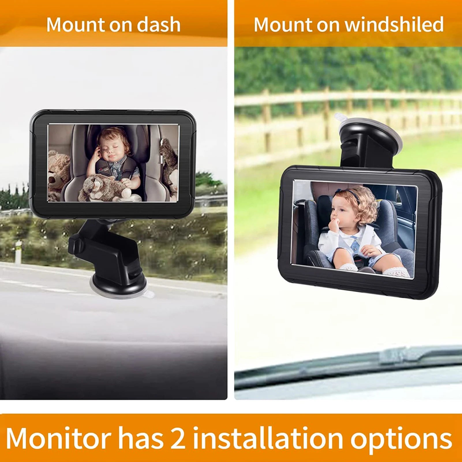 Baby Car Monitor 1080P High Definition Monitor Camera for Baby Rear Facing Seat 150° Wide View Night Vision Car Mirror Camera