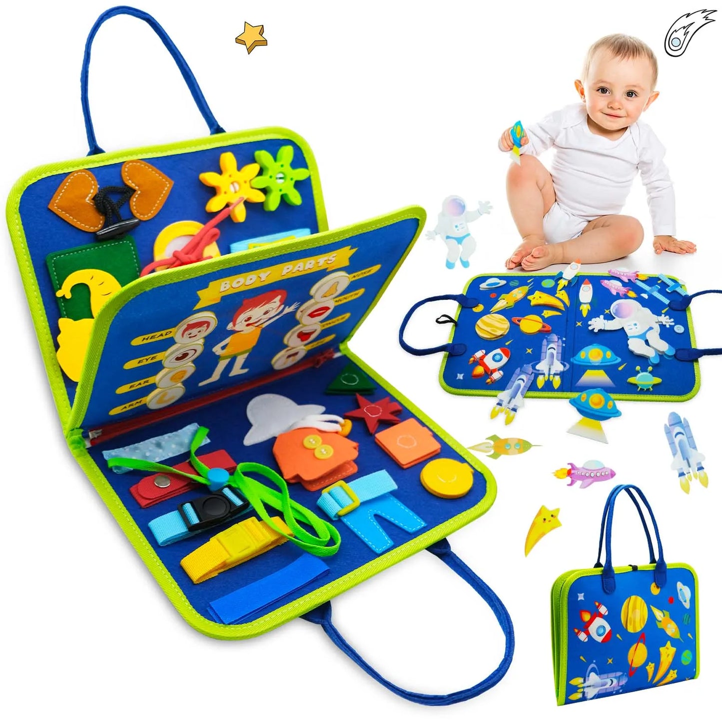 Busy Board Montessori Toys for Toddler Busy Book Sensory Preshool Early Education Learning Fine Motor Skills Toys for Children