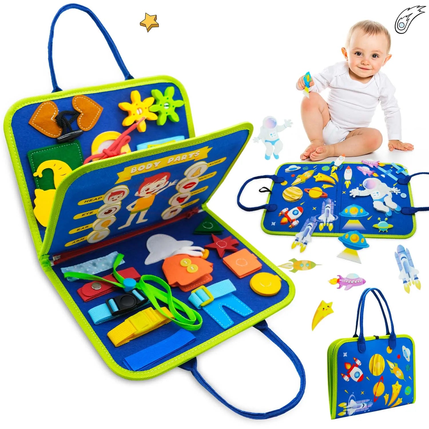 Busy Board Montessori Toys for Toddler Busy Book Sensory Preshool Early Education Learning Fine Motor Skills Toys for Children