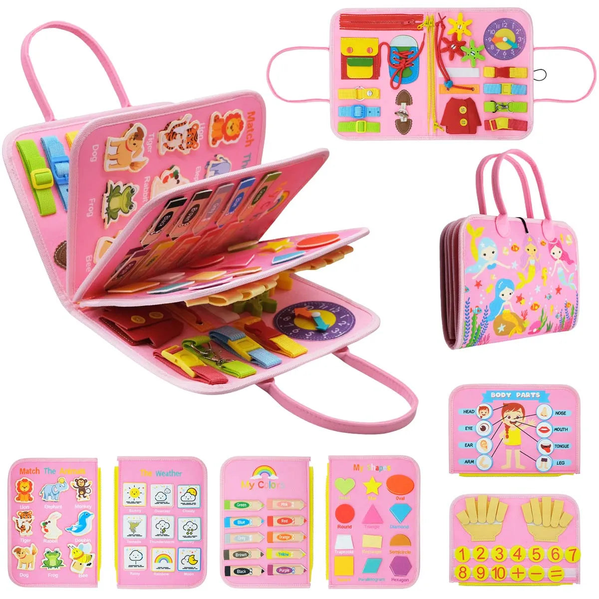 Busy Board Montessori Toys for Toddler Busy Book Sensory Preshool Early Education Learning Fine Motor Skills Toys for Children