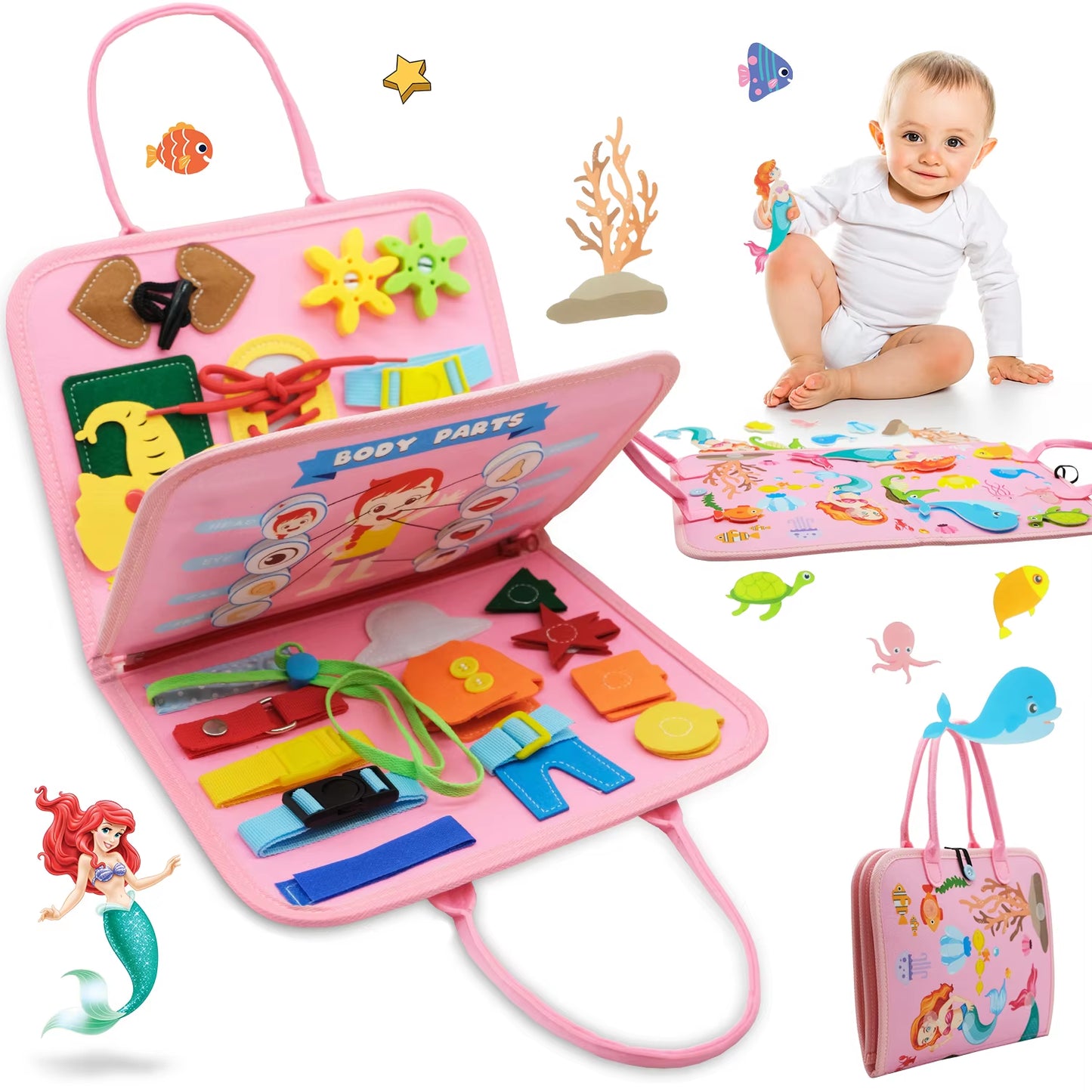Busy Board Montessori Toys for Toddler Busy Book Sensory Preshool Early Education Learning Fine Motor Skills Toys for Children