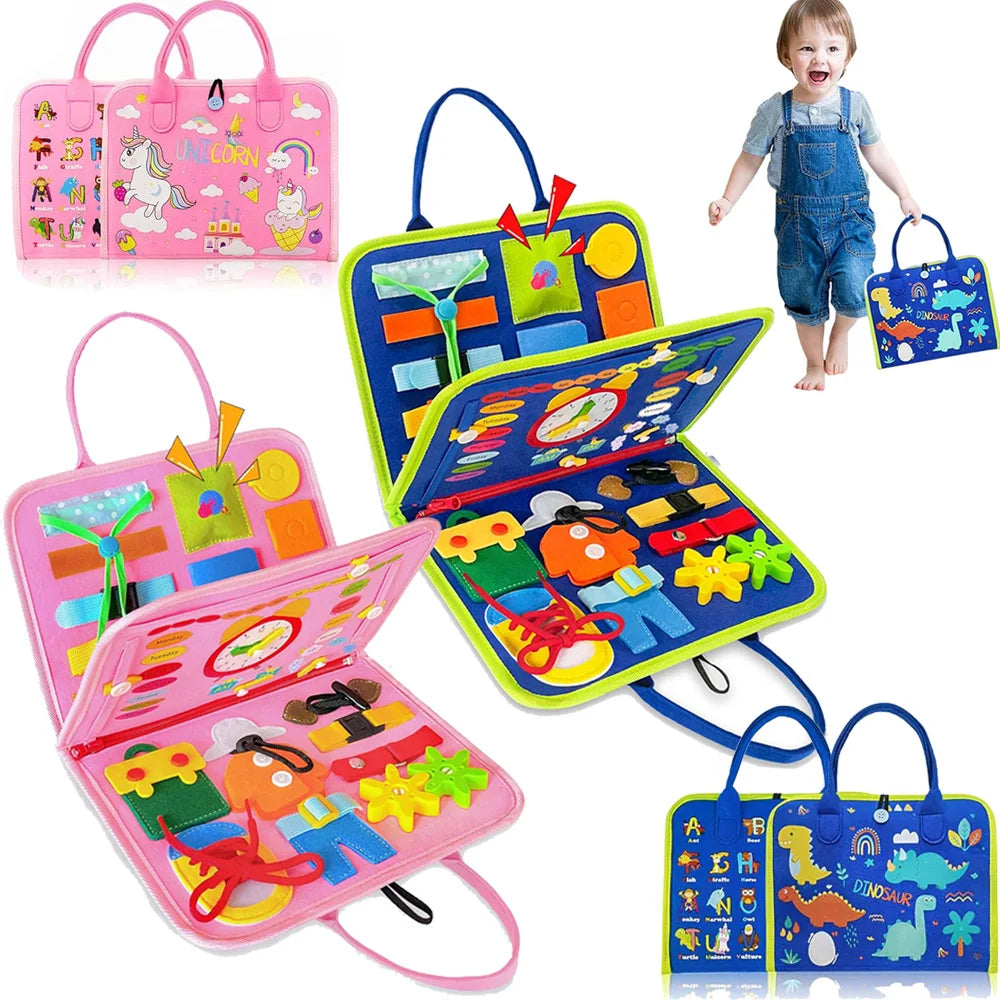 Busy Board Montessori Toys for Toddler Busy Book Sensory Preshool Early Education Learning Fine Motor Skills Toys for Children